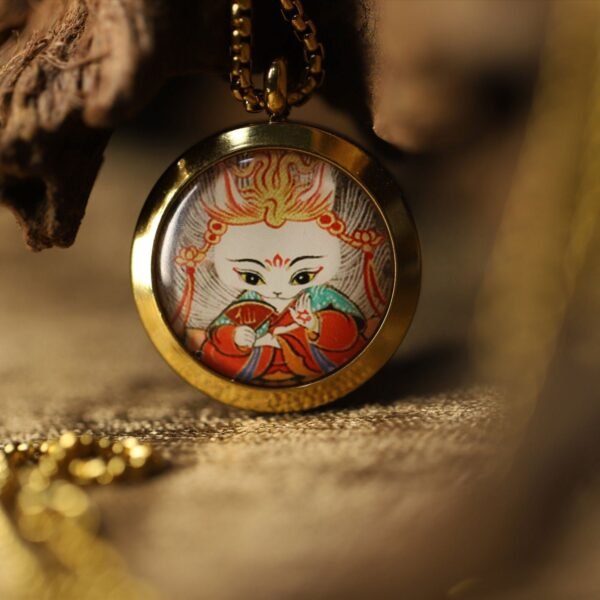 Thangka Buddha Fox Fairy Love and Protection Necklace - Image 2