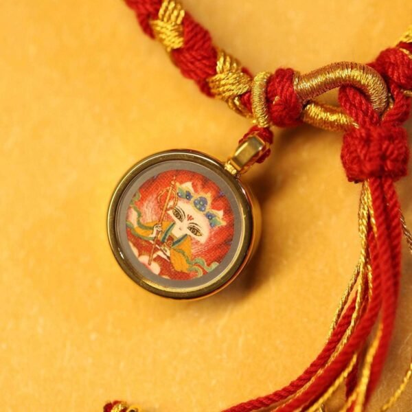 Thangka Buddha Handmade Tibetan Braided Bracelet with Mini Fox Fairy Thangka Charm - Image 3