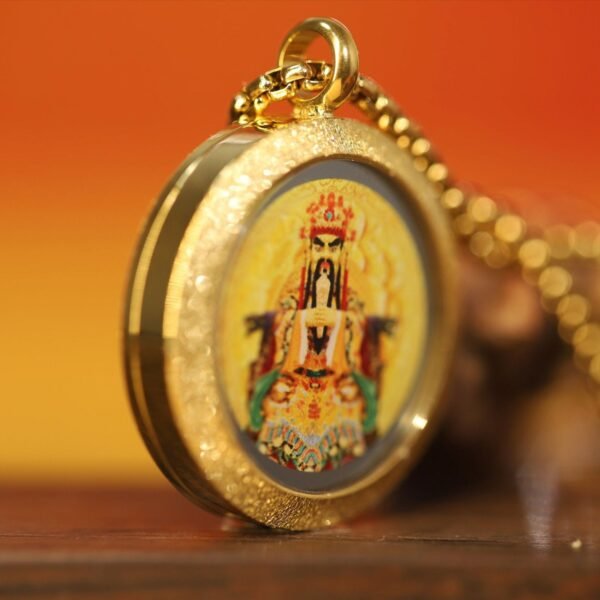 Thangka Buddha Wealth and Protection Dragon Wuye Circular pendant Necklace - Image 3