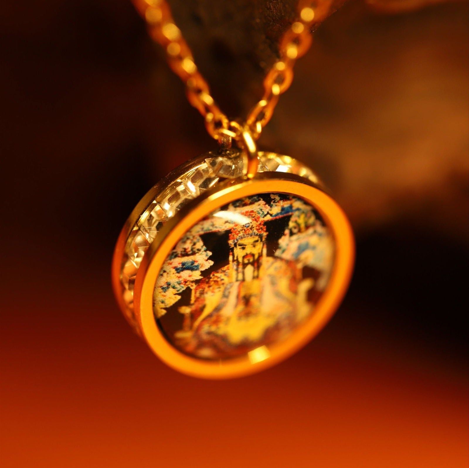 Thangka Buddha Crystal Dragon WuYe Protection and Prosperity Pendant Necklace - Image 3