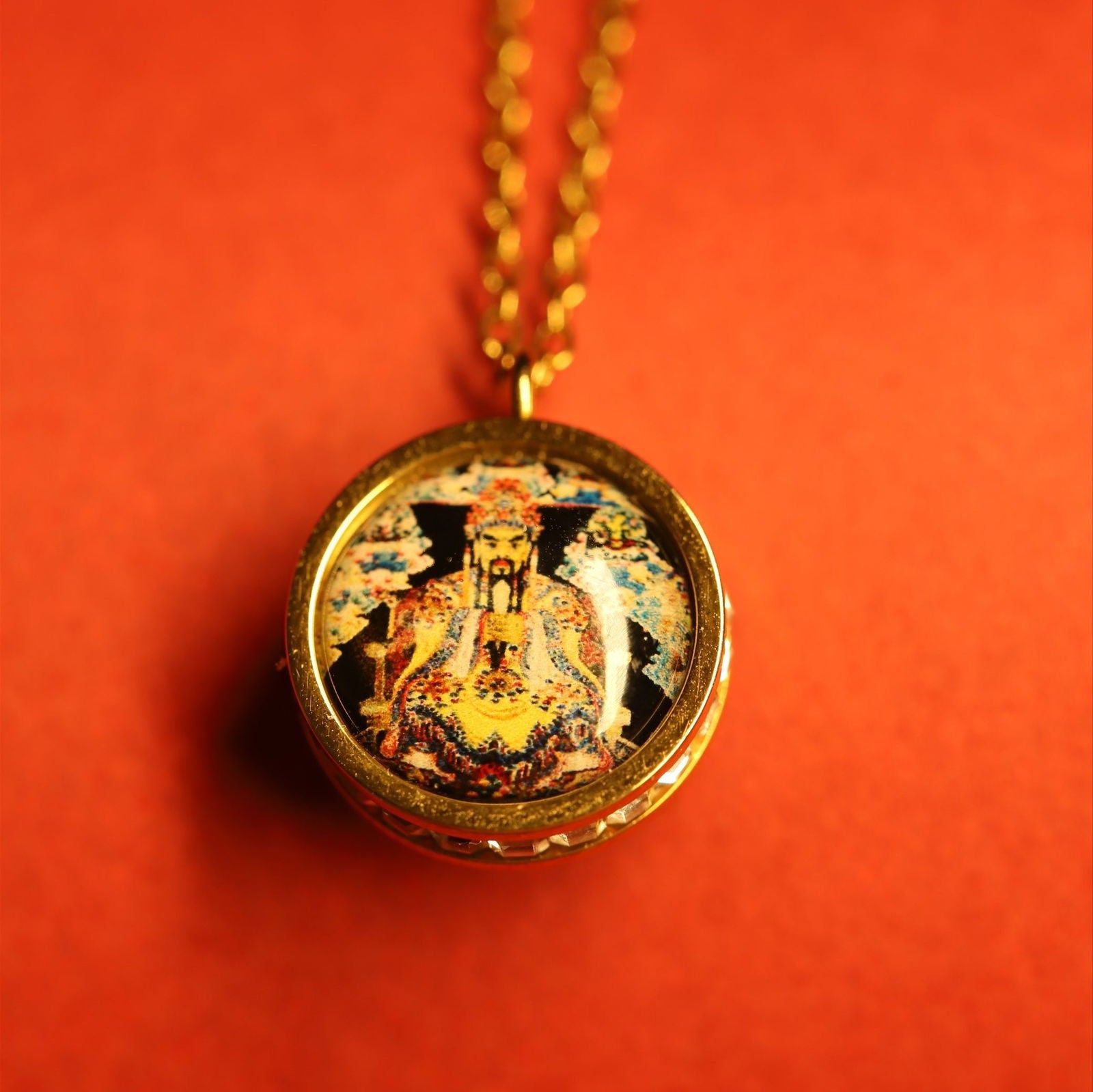 Thangka Buddha Crystal Dragon WuYe Protection and Prosperity Pendant Necklace - Image 2