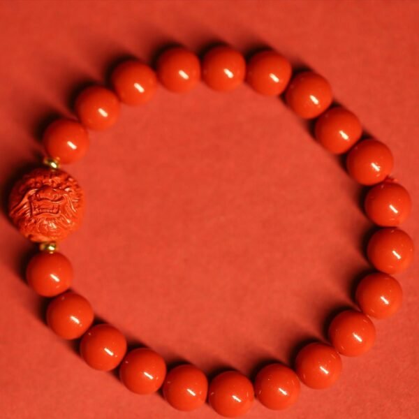 Thangka Buddha Dragon Cinnabar Energy Bracelet for Protection and Prosperity - Image 2