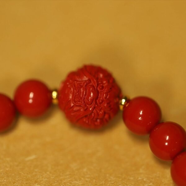 Thangka Buddha Dragon Cinnabar Energy Bracelet for Protection and Prosperity - Image 3
