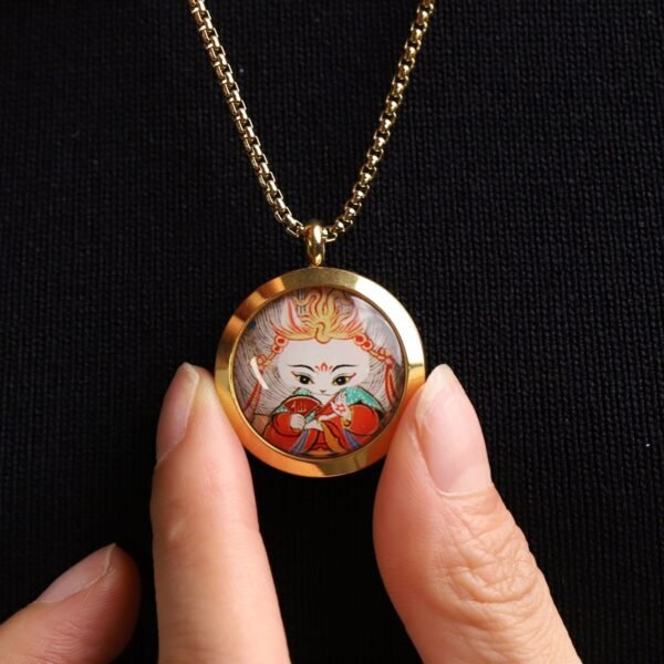 Thangka Buddha Fox Fairy Love and Protection Necklace - Image 3