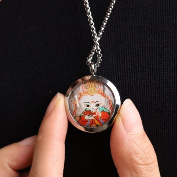 Thangka Buddha Fox Fairy Love and Protection Necklace - Image 7