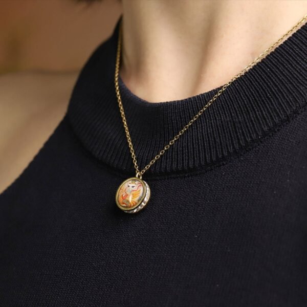 Thangka Buddha Love and Prosperity Fox Fairy Crystal Necklace - Image 5