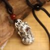 Thangka Buddha Silver Pixiu Wealth Pendant - Feng Shui Prosperity Charm - Image 2