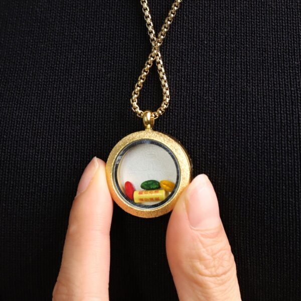 Thangka Buddha Wealth and Protection Dragon Wuye Circular pendant Necklace - Image 5