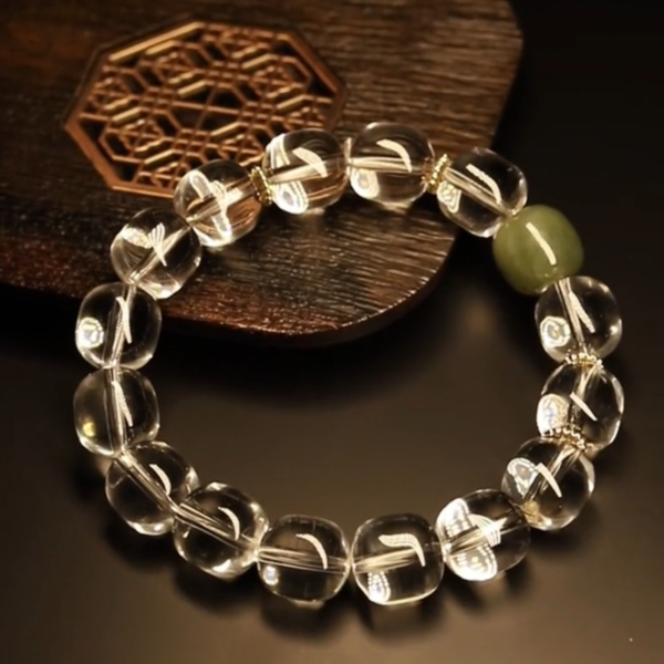 Thangka Buddha White Crystal Serenity Bracelet