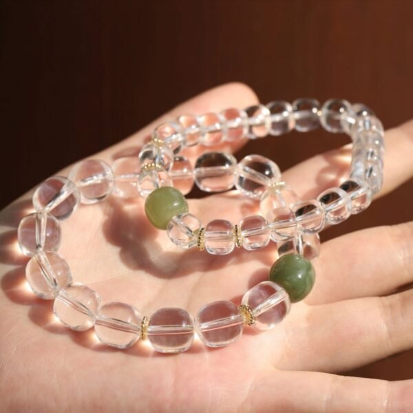 Thangka Buddha White Crystal Serenity Bracelet - Image 3
