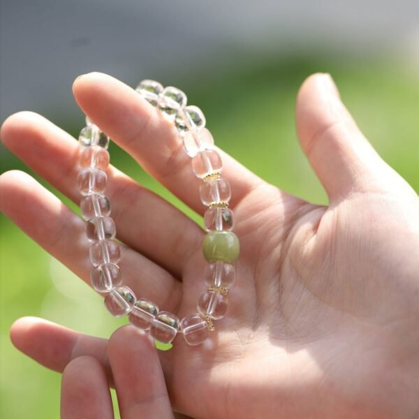 Thangka Buddha White Crystal Serenity Bracelet - Image 4