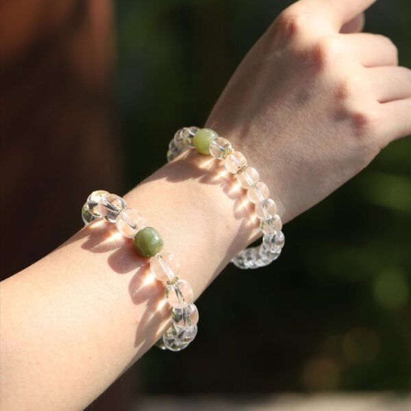 Thangka Buddha White Crystal Serenity Bracelet - Image 5