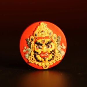 Thangka Buddha Yellow Wealth God Cinnabar Necklace - Spiritual Prosperity and Protection Amulet