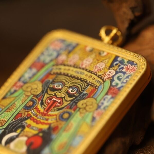 Thangka Buddha Wealth and Prosperity Zakiram Goddess of Wealth Square Thangka - Image 4