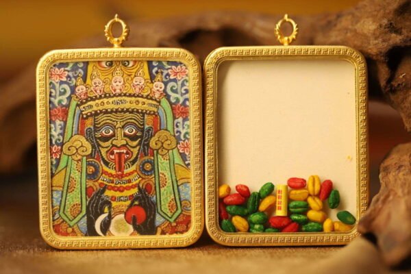 Thangka Buddha Wealth and Prosperity Zakiram Goddess of Wealth Square Thangka - Image 5